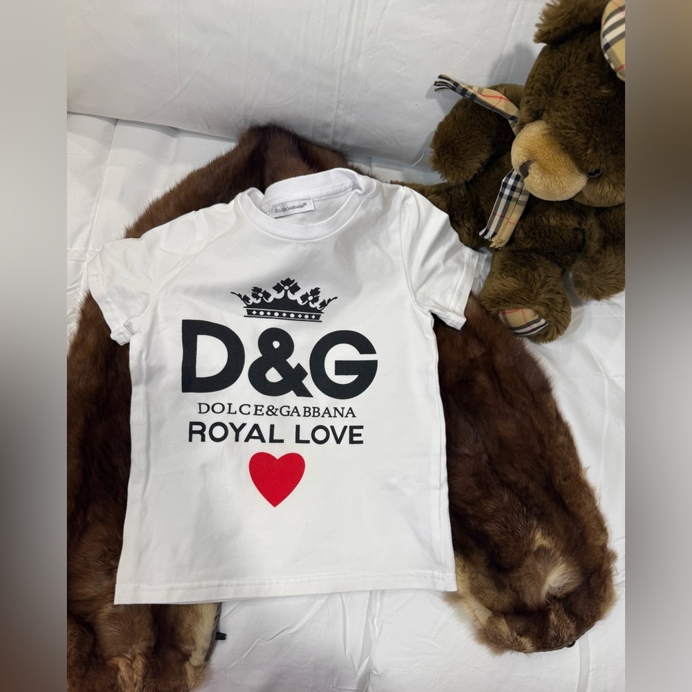 Dolce & Gabbana White Royal Love Kids T-Shirt - Picture 3 of 6